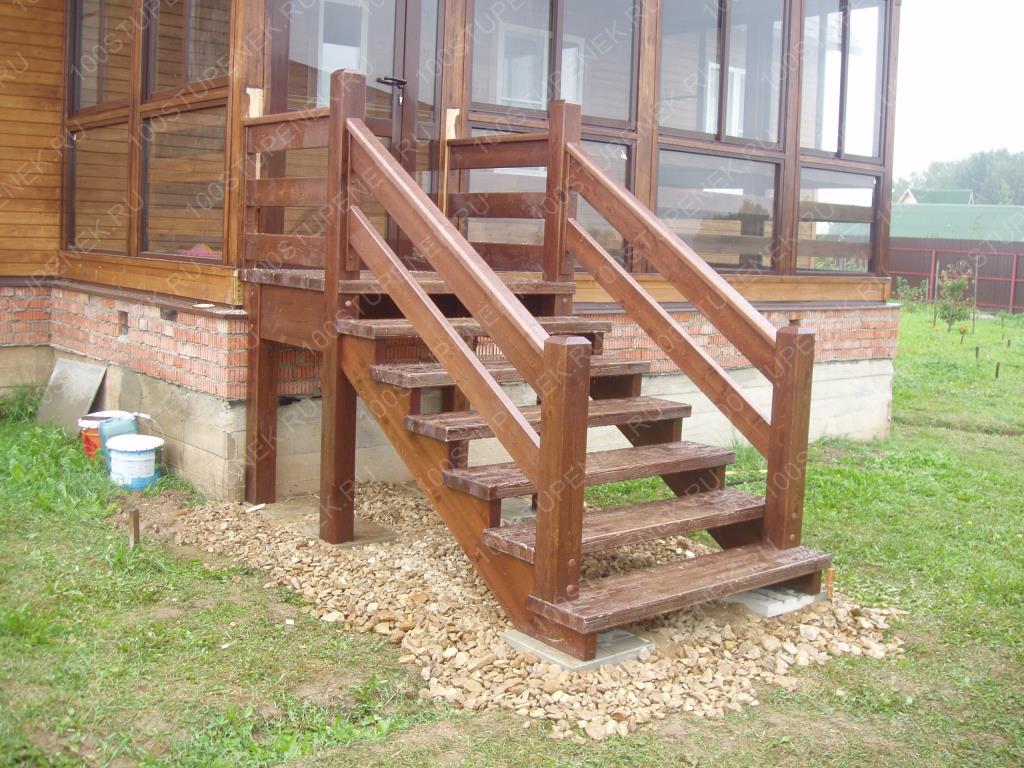 как сделать деревянную лестницу на крыльцо
